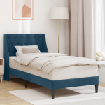 Voodiraam peatsiga Sinine 80 x 200 cm Samet