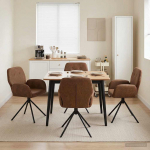 P&ouml;&ouml;rlevad Toiduainete Toolid 4 pcs Kunstsuede nahk Pruun