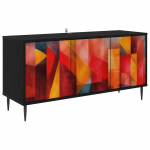 Telerikapp HEESCH 102 x 33 x 51 cm Must tamm Tehispuit