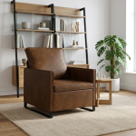 Tugitool Pruun 70 x 81 x 82 cm Tehisseemisnahk