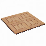 Terrassiplaat 22 pcs Tiikpuu 30 x 30 cm Puitplastik