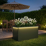 LED-valgustusega lillekast oliiviroheline 40 x 80 x 40 cm teras