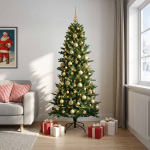 Kunstkuusk koos j&otilde;ulukuuliga 240 cm 300 LED-i Soe valge