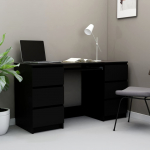 Kirjutuslaud, must, 140 x 50 x 77 cm tehispuit