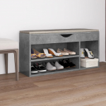 Jalatsipink padjaga, betoonhall, 104x30x49cm, tehispuit