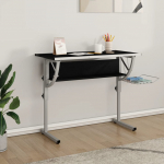 K&auml;sit&ouml;&ouml;laud, must ja hall, 110x53x(58&ndash;87) cm, tehispuit/teras