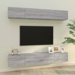 Seina telerikapid 4 tk, hall sonoma tamm, 100 x 30 x 30 cm