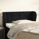 Voodipeats servadega, must, 103x23x78/88 cm, samet