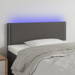 LED-voodipeats, hall, 80x5x78/88 cm, kunstnahk