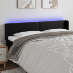 LED-voodipeats, must, 183x16x78/88 cm, kunstnahk