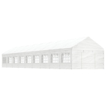 Katusega varjualune, valge, 20,07 x 4,08 x 3,22 m, pol&uuml;et&uuml;leen