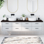 Vannitoa tasapind, tumepruun, 220x50x(2-4)cm t&ouml;&ouml;deldud t&auml;ispuit