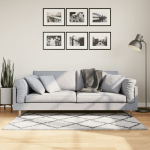 K&otilde;rge narmaga shaggy vaip "pamplona", kreemjas/must, 80x150 cm