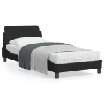 Voodiraam ilma madratsita, must, 80x200 cm, samet