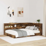 Raamatuhoidja voodi suitsutatud tamm 160 x 200 cm tehispuit