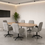 P&ouml;&ouml;rlevad kirjutuslauatoole 6 tk 54 x 55 x 90 cm Helehall Samet