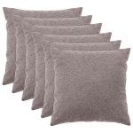 Diivanipadi 6 tk HEERLEN helehall 65 x 65 cm boucl&eacute;