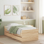 Voodiraam ladustamisega Sonoma tamm 80 x 200 cm Tehispuit