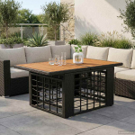 Aialaud Must ja looduslik 100 x 55 x 37 cm PE Rattan ja Klaas