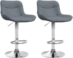 2-osaline komplekt baaritoolide Vonore tehisnahk kroom, hall