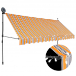 K&auml;sitsi sisset&otilde;mmatav varikatus, LED, 350 cm, kollane ja sinine