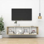 Seina tv-kapp, sonoma tamm, valge 37x37x142,5 cm tehispuit
