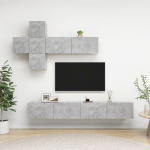 7-osaline telerikappide komplekt, betoonhall, puitlaastplaat