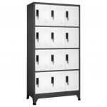 Lukustatav hoiukapp, antratsiit, valge, 90x45x180 cm, teras