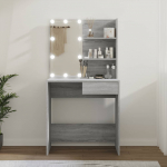 Tualettlaud LEDiga, hall sonoma tamm, 74,5 x 40 x 141 cm