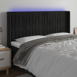 LED-voodipeats, must, 183x16x118/128 cm, samet