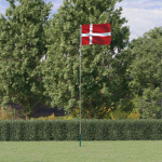 Taani lipp ja lipumast, 5,5 m, alumiinium
