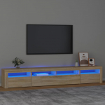 Telerialus LED-tuledega, sonoma tamm, 240x35x40 cm