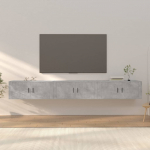 Seina telerikapid 3 tk, betoonhall, 100x34,5x40 cm