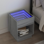 &Ouml;&ouml;kapp LED-tuledega, hall sonoma tamm, 40x40x50 cm