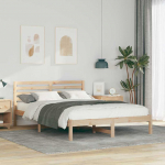 Voodiraam peatsiga Pruun 140 x 210 cm Tahke m&auml;nd