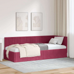 Nurga voodiraam peatsiga Veinpunane 80 cm x 200 cm Samet