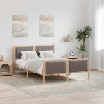 Voodiraam peatsiga Pruun ja taupe 140 x 200 cm M&auml;nnipuit