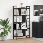 Raamatukapp Must tamm 75 x 30 x 156 cm Tehispuit