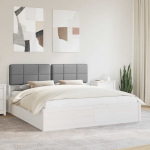 Voodiraam Pehme Peatoega peaga Helehall 200 x 200 cm Tahke m&auml;nd