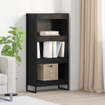 Raamaturiiul Must tamm 80 x 30 x 155 cm Tehispuit