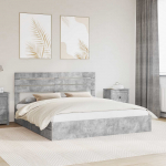 Laos voodi peaga sahtliga Betoonhall 180 x 200 cm Tehispuit