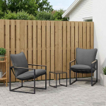 Aia Diivanikomplekt 3 pcs Must ja Anthracite Teras