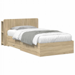 Voodiraam ladustamisega peaga Sonoma tamm 80 x 200 cm Tehispuit