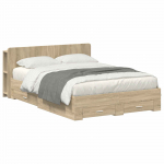 Voodiraam ladustamisega Sonoma tamm 150 x 200 cm Tehispuit