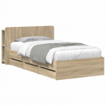Voodiraam ladustamisega peaga Sonoma tamm 80 x 200 cm Tehispuit