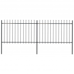 Terava otsaga aed, terasest, 3,4 x 1,2 m, must