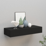 Sahtliga seinariiul, must 60x23,5x10 cm mdf