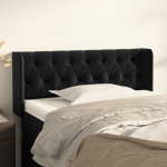 Voodipeats servadega, must, 103x16x78/88 cm, samet