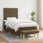KONTINENTAALVOODI MADRATSIGA, TUMEPRUUN, 80X200 CM, KANGAS