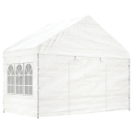 Katusega varjualune, valge, 4,08 x 2,23 x 3,22 m, pol&uuml;et&uuml;leen